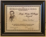 The Lucy Mary Kellogg Award Certificate
